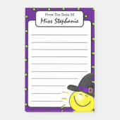 Leuke Paarse Sunshine Heks Halloween Leraar Post-it® Notes (Voorkant)