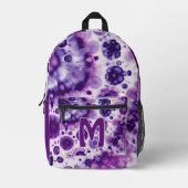 Leuke Paarse Violet Roze Batik Circles Kunstpatroo Bedrukte Rugzak (Voorkant)