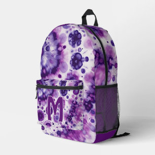 Leuke Paarse Violet Roze Batik Circles Kunstpatroo Bedrukte Rugzak