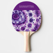 Leuke Paarse Violet Roze Batik Circles Kunstpatroo Tafeltennisbatje (Voorkant)
