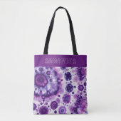 Leuke Paarse Violet Roze Batik Circles Kunstpatroo Tote Bag (Voorkant)