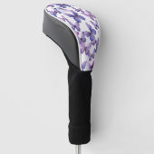 Leuke paarse vlinderstuur golfhoesje golfheadcover (Schuin)