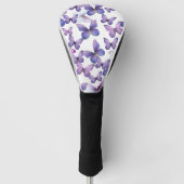 Leuke paarse vlinderstuur golfhoesje golfheadcover (Voorkant)