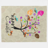 Leuke paasboom gemaakt met eieren & vogels fleece deken (Voorkant (Horizontaal))