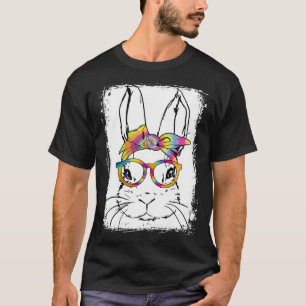 Leuke Paasdag Konijntje Gezicht Tie Dye Glasses Vr T-shirt