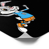 Leuke Paasei Bunny Dunk Basketbal Spel Pasen K Poster (Hoek)