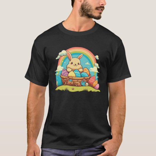 Leuke paashaas easter egg Mannen vrouwen Kinder T-shirt (Voorkant)