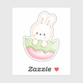 Leuke paashaas ei roze groene vinyl Sticker (Vel)