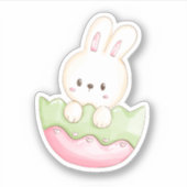 Leuke paashaas ei roze groene vinyl Sticker (Voorkant)