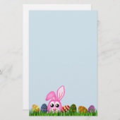 Leuke paashaas en eieren in gras briefpapier (Voorkant / Achterkant)