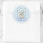 Leuke paashaas & lente bloemen mand ronde sticker (Tas)