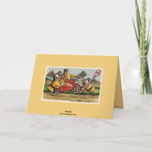 Leuke  paasmotorkuikens feestdagen kaart (Achterkant)