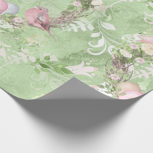 Leuke paasvogels cadeaupapier (Hoek)