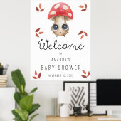 Leuke paddenstoel - Baby shower Welkomstbord Poster (Thuiskantoor)