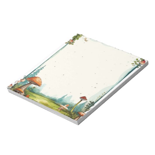 Leuke paddenstoel bossen Patterned Unlining Notitieblok (Linkerzijde)