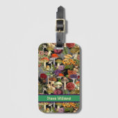 Leuke paddenstoel schimmels grijze tuin bagagelabel (Voorkant (verticaal))