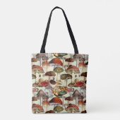 Leuke paddenstoel schimmels rood wit patroon tote bag (Achterkant)