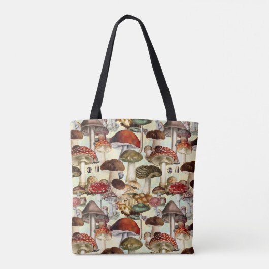 Leuke paddenstoel schimmels rood wit patroon tote bag (Achterkant)
