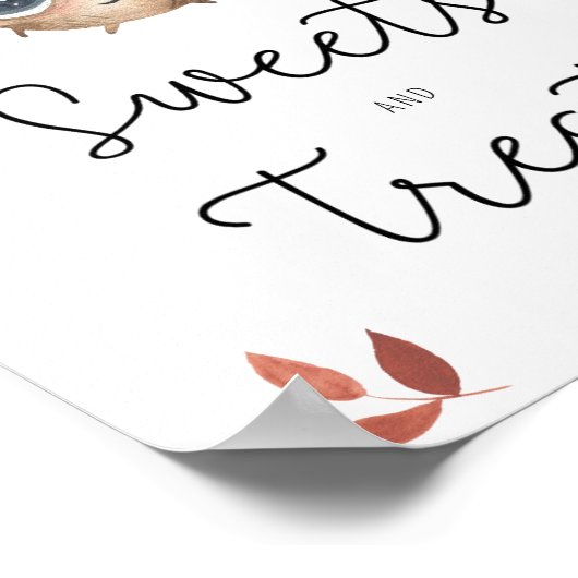 Leuke paddenstoel - snoep en traktaties baby showe poster (Hoek)