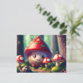 Leuke paddenstoelen in het bos, veel succes briefkaart (Staand voorkant)