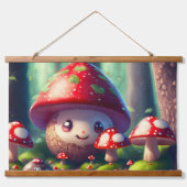 Leuke paddenstoelen in het bos - veel succes hangend wandkleed (Voorkant)