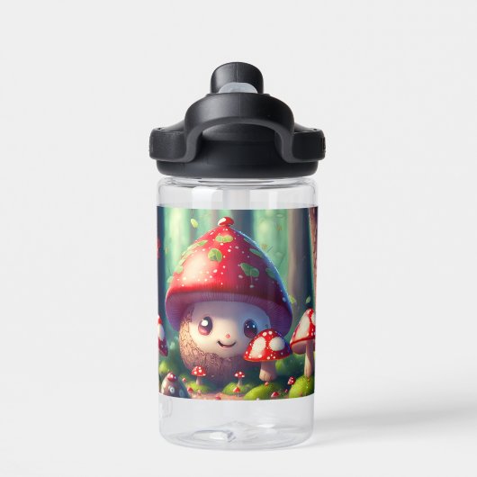 Leuke paddenstoelen in het bos - veel succes Kinde Waterfles (Achterkant)