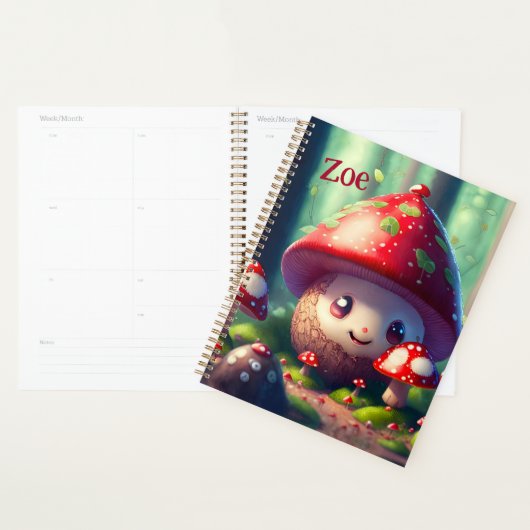 Leuke paddenstoelen in het bos - veel succes planner (Display)