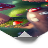 Leuke paddenstoelen in het bos - veel succes poster (Hoek)