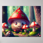 Leuke paddenstoelen in het bos - veel succes poster (Voorkant)