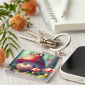 Leuke paddenstoelen in het bos - veel succes sleutelhanger (Voorkant Rechts)