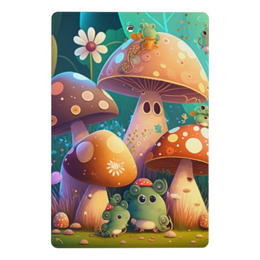 Leuke paddenstoelen minikaart mini klembord (Achterkant)