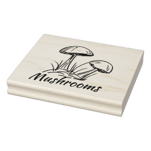 Leuke paddenstoelen, originele inkttekening met sc rubberstempel