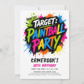 Leuke Paintball Heet Roze Borstel Typo Spatten Doe Kaart (Voorkant)