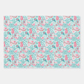 Leuke Paisley patronen Blauw Blauwgroen Rood Inpakpapier Vel (Voorkant 2)