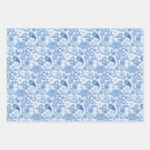 Leuke Paisley patronen Blauw Blauwgroen Rood Inpakpapier Vel (Voorkant)