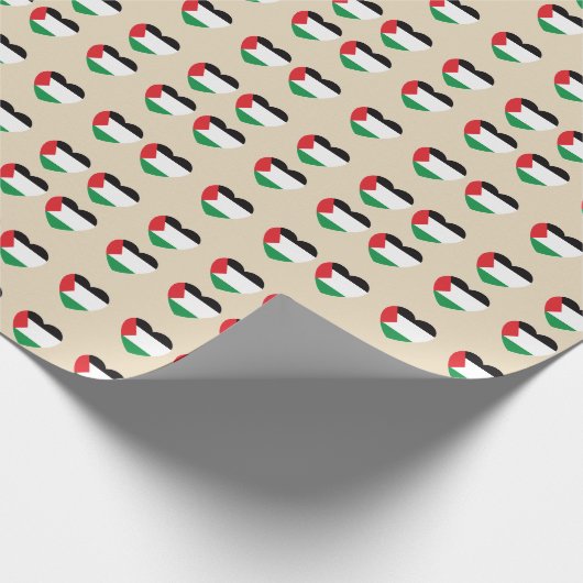 Leuke Palestijnse vlag Hart Grafisch Ontwerp Cadeaupapier (Hoek)