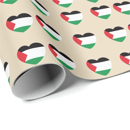 Leuke Palestijnse vlag Hart Grafisch Ontwerp Cadeaupapier (Rol Hoek)