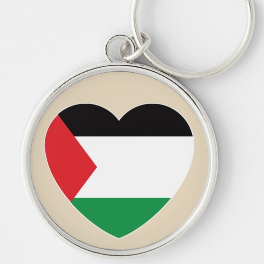 Leuke Palestijnse vlag Hart Grafisch Ontwerp Sleutelhanger (Voorkant)