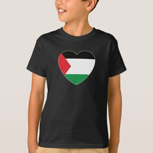 Leuke Palestijnse vlag Hart Grafisch Ontwerp T-shirt (Voorkant)