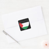 Leuke Palestijnse vlag Hart Grafisch Ontwerp Vierkante Sticker (Envelop)