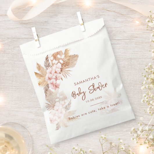 Leuke Pampas Grass Boho Meisje Baby shower Bedankzakje (Geknipt)