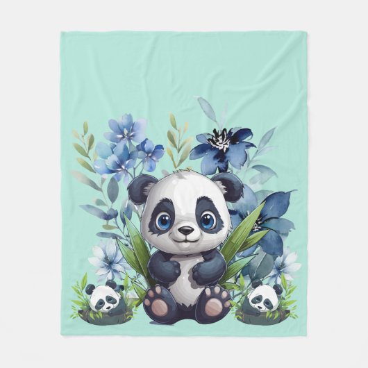 Leuke Panda Baby Fleece Deken (Voorkant)