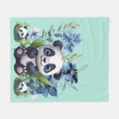 Leuke Panda Baby Fleece Deken (Voorkant (Horizontaal))
