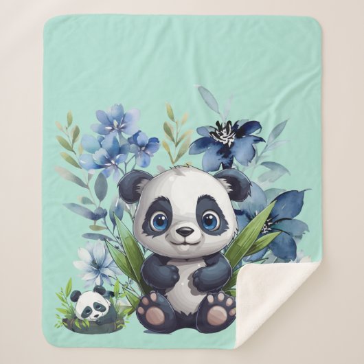 Leuke Panda Baby Sherpa Deken (Voorkant)