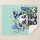 Leuke Panda Baby Sherpa Deken (Voorkant (horizontaal))