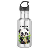 Leuke Panda beer aangepaste naam Waterfles (Voorkant)