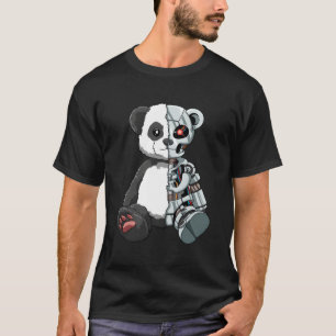 Leuke Panda Beer Enge Robot Cybernetische Dierenli T-shirt