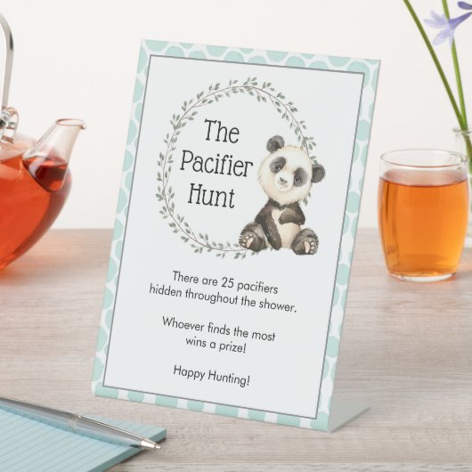 Leuke Panda Beren fopspeen Hunt Baby shower spel Reclamebord Met Voetstuk (Insitu)
