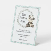 Leuke Panda Beren fopspeen Hunt Baby shower spel Reclamebord Met Voetstuk (Voorkant)