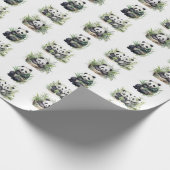 Leuke panda Beren met bamboe bladeren Cadeaupapier (Hoek)